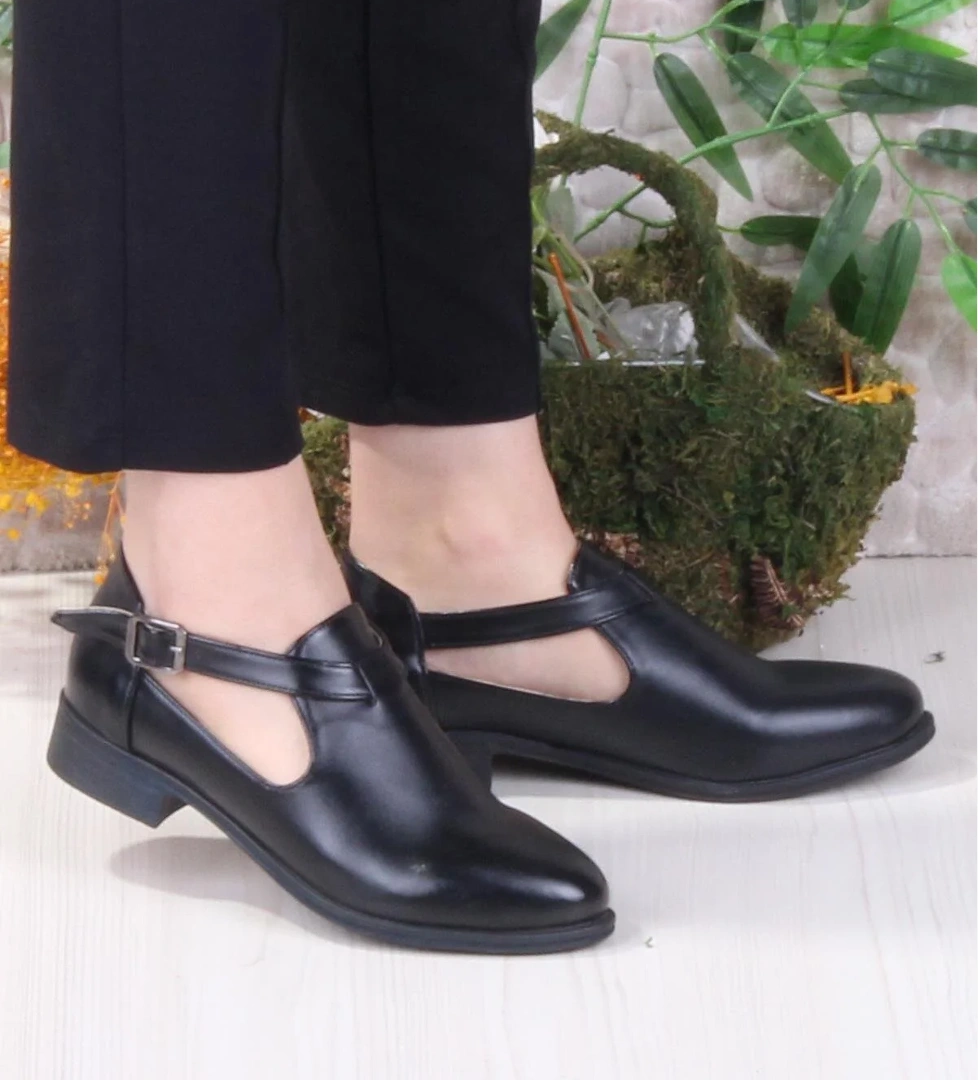 Mehmet Mete 42401 Siyah Saten Fashion Tokalı Yumuşak Esnek Kadın Ayakkabı model görseli