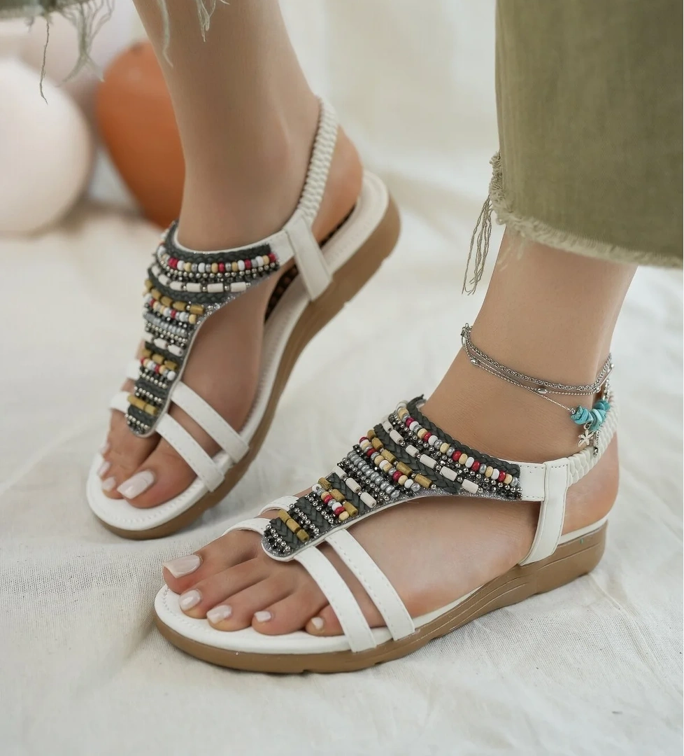 Rebeca Anatomik Fashion Taşlı Günlük Kadın Sandalet