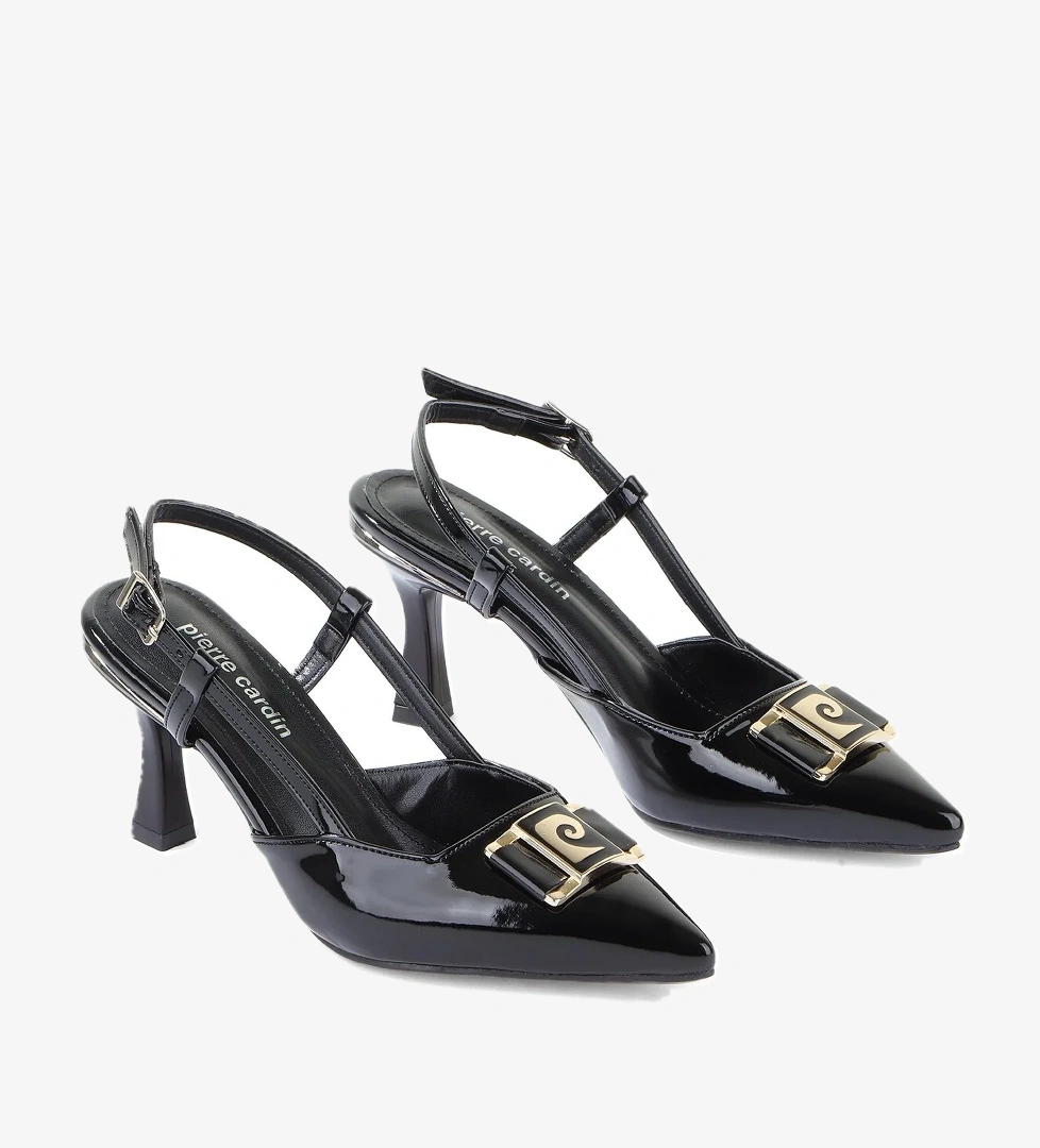 54707 Logolu 4 Cm Topuklu Kadın Ayakkabı