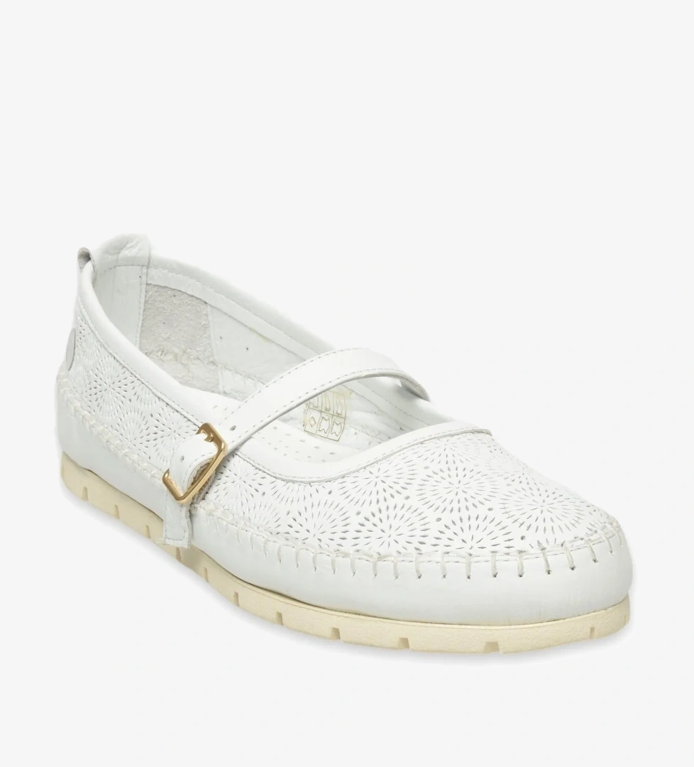 D25Ya-775 Günlük Beyaz Kadın Babet