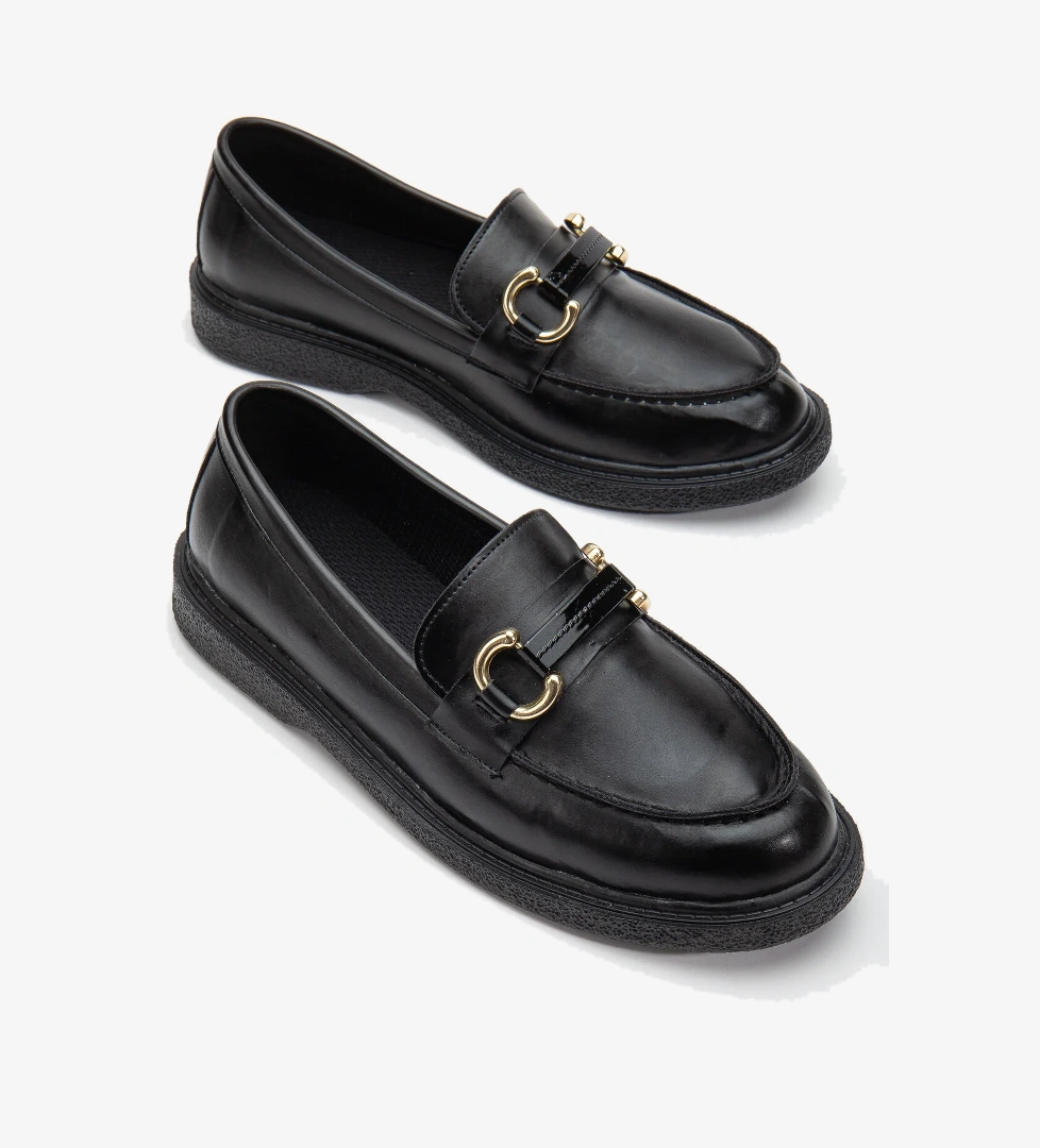 Tonny Black Kadın Cilt Rahat Kalıp Önü Tokalı Günlük Loafer model görseli