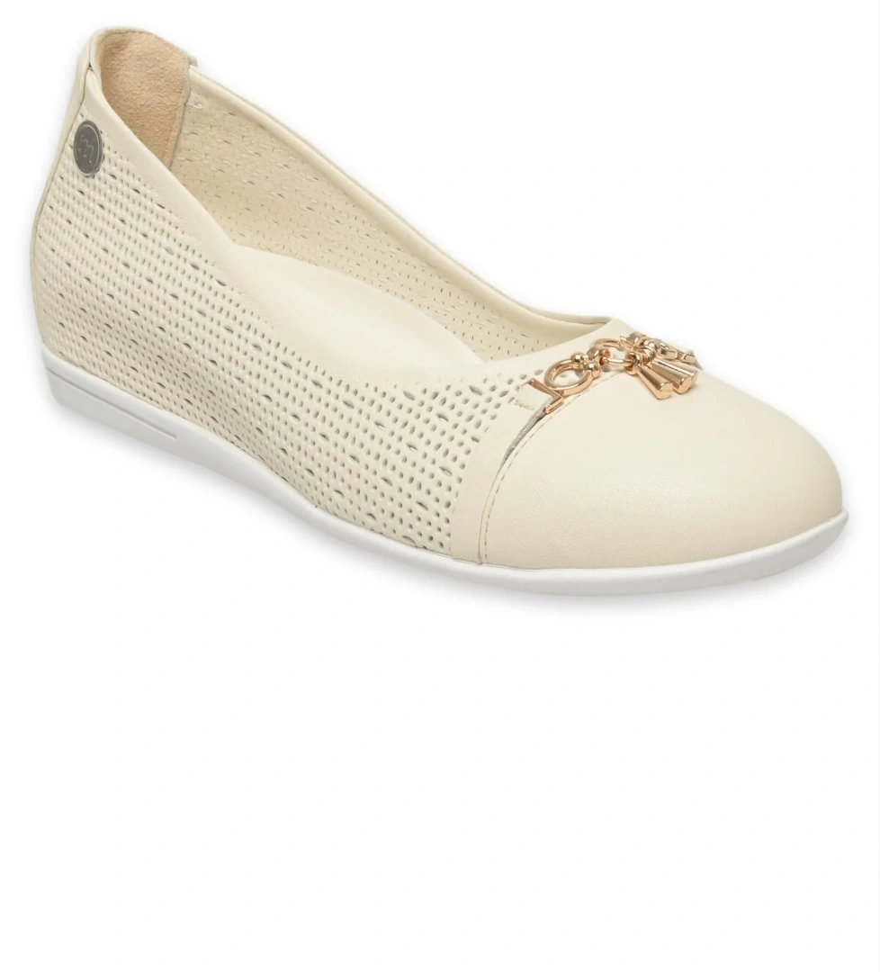 Mammamia D25ya-7115 Günlük Krem Siyah Kadın Babet model görseli