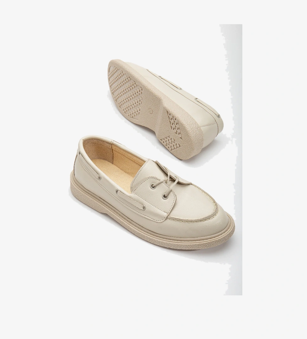 Kadın Ten Cilt Rahat Kalıp Termo Taban Bağcıklı Lofer