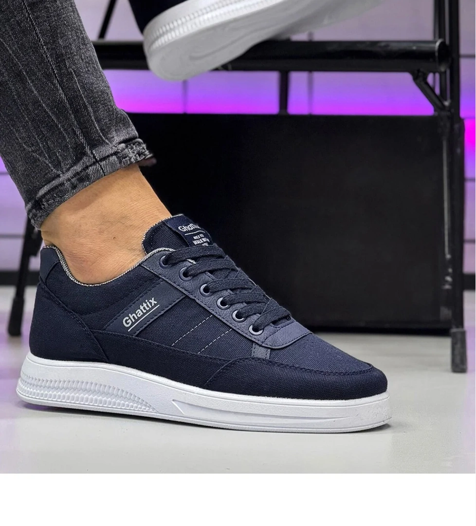 Erkek Keten Sneaker Ayakkabı Lacivert Lacivert