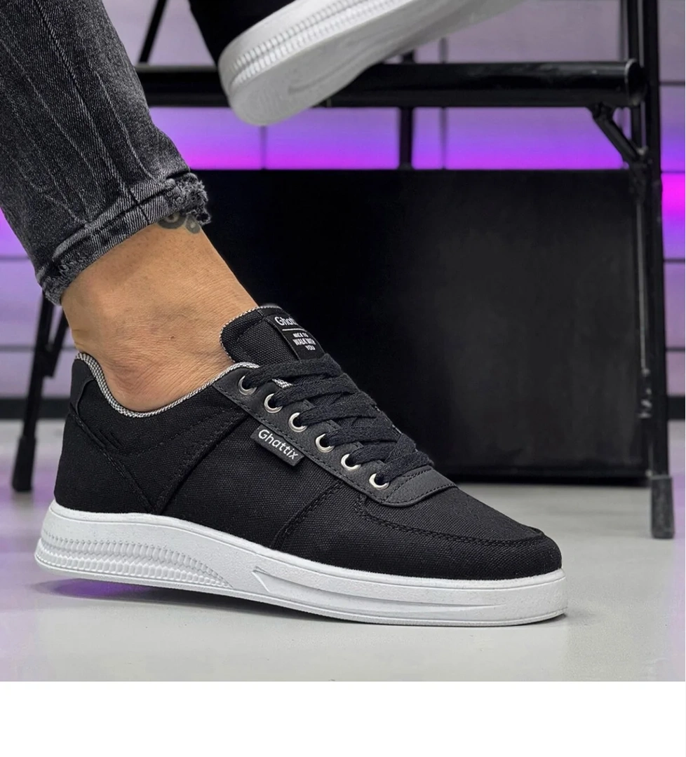 Erkek Keten Sneaker Ayakkabı Siyah