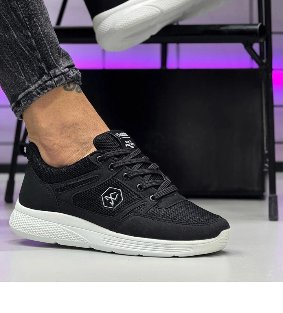 Ghattix Erkek Spor Ayakkabı Günlük Siyah Beyaz model görseli