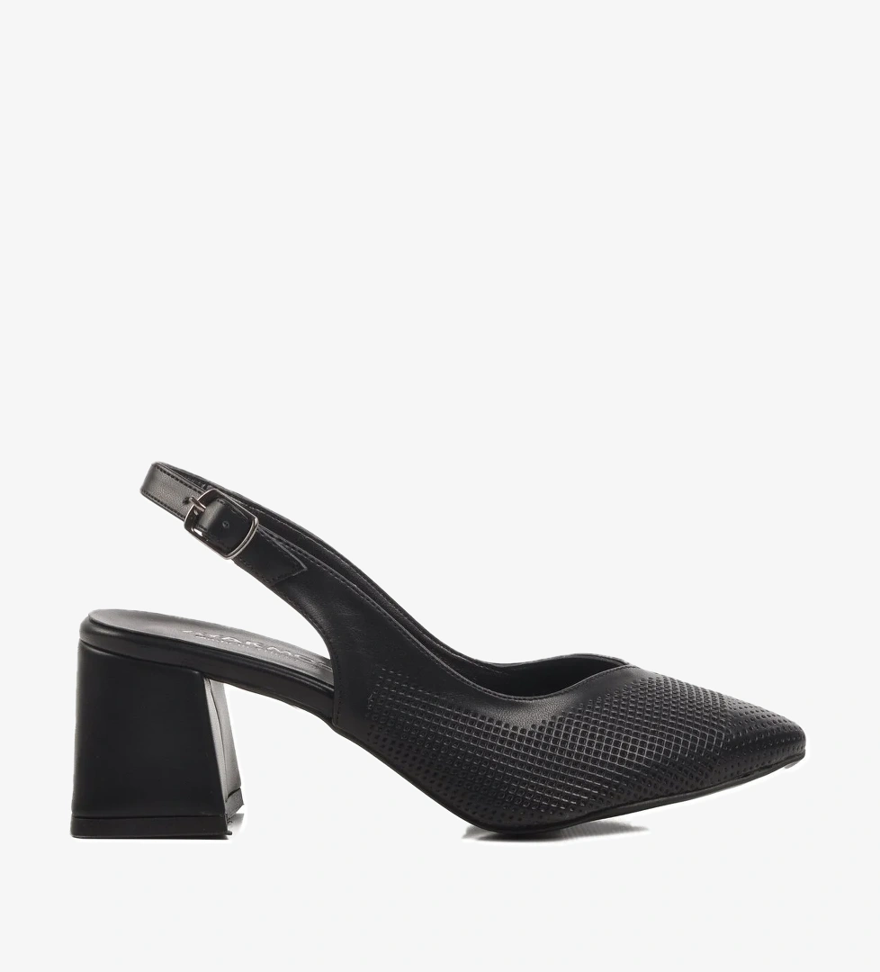 Siyah Kalın Topuk Kadın Topuklu Ayakkabı 617103 Z