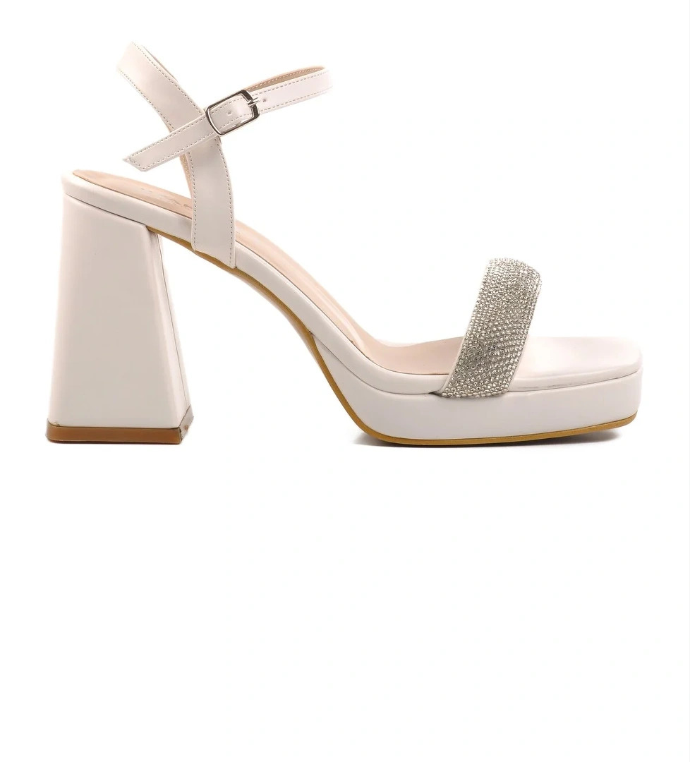 Beyaz Platform Topuk Kadın Topuklu Ayakkabı 336535 Z