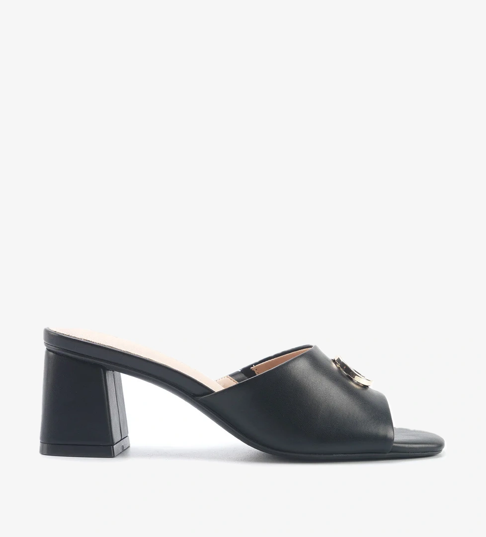 NACELL 5FX Siyah Kadın Topuklu Terlik - Görsel 1