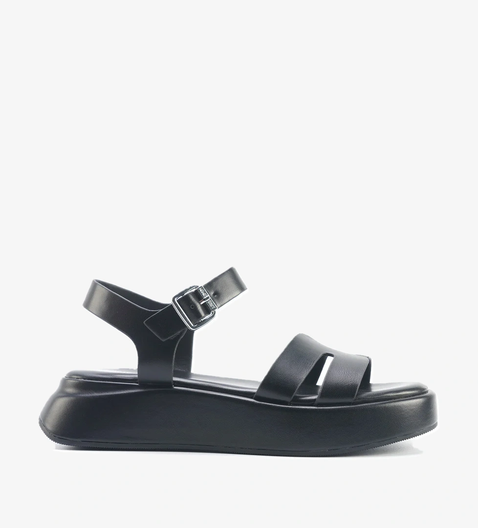 VELART 5FX Siyah Kadın Kalın Taban Sandalet - Görsel 1