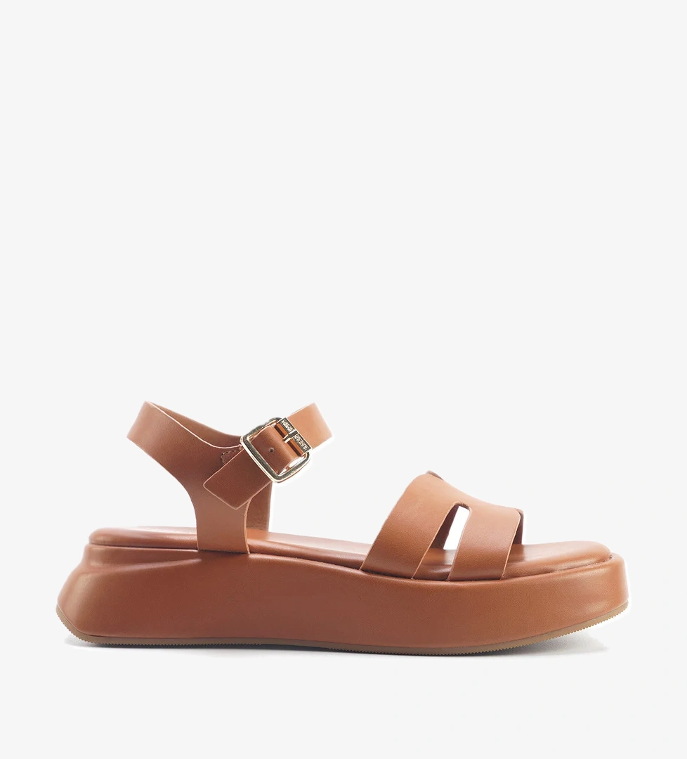 VELART 5FX Taba Kadın Kalın Taban Sandalet - Görsel 1