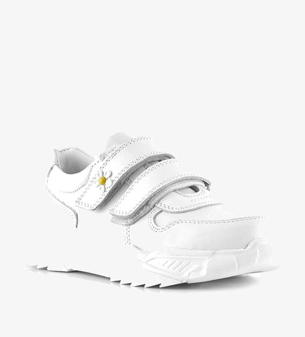 Rakerplus Hakiki Deri Beyaz Papatya Detaylı Kız Çocuk Günlük Ayakkabı model görseli