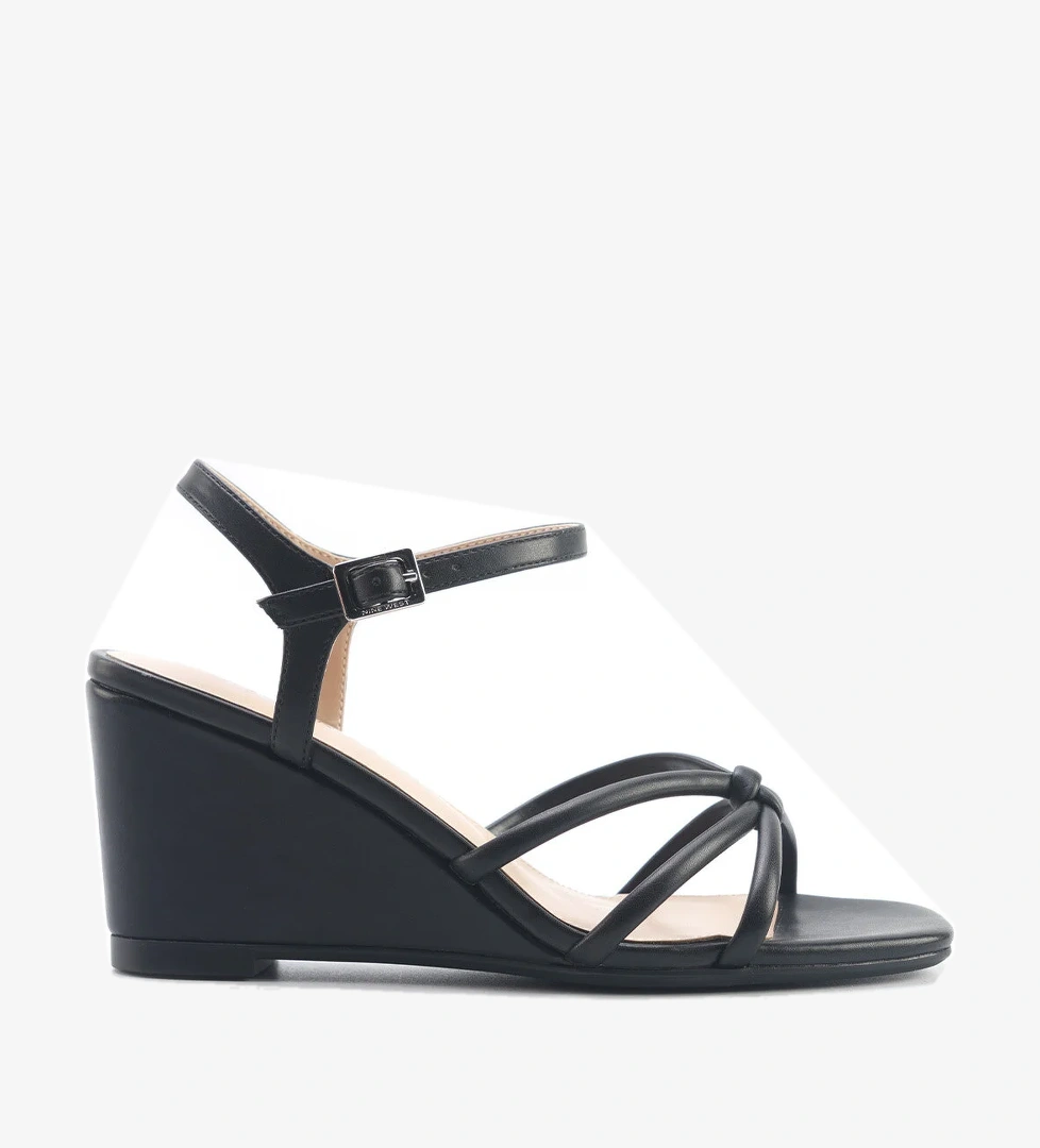 JORGIA 5FX Siyah Kadın Dolgu Topuk Sandalet - Görsel 1