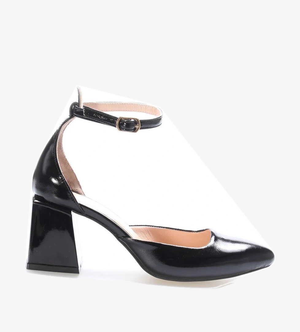 Hakiki Deri Kadın Kalın Topuklu Ayakkabı 064ZA113