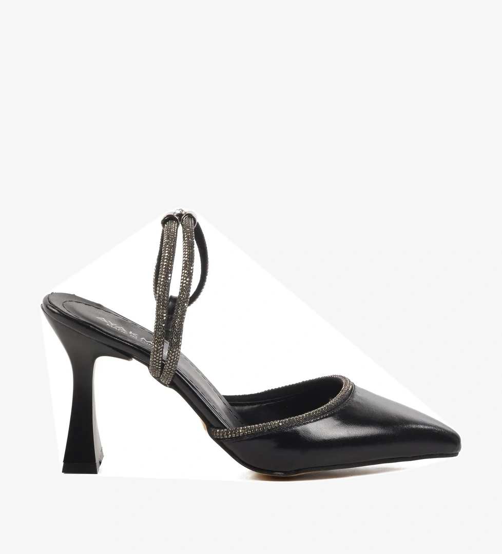 Siyah İnce Topuklu Kadın Abiye Ayakkabı 417603 Z