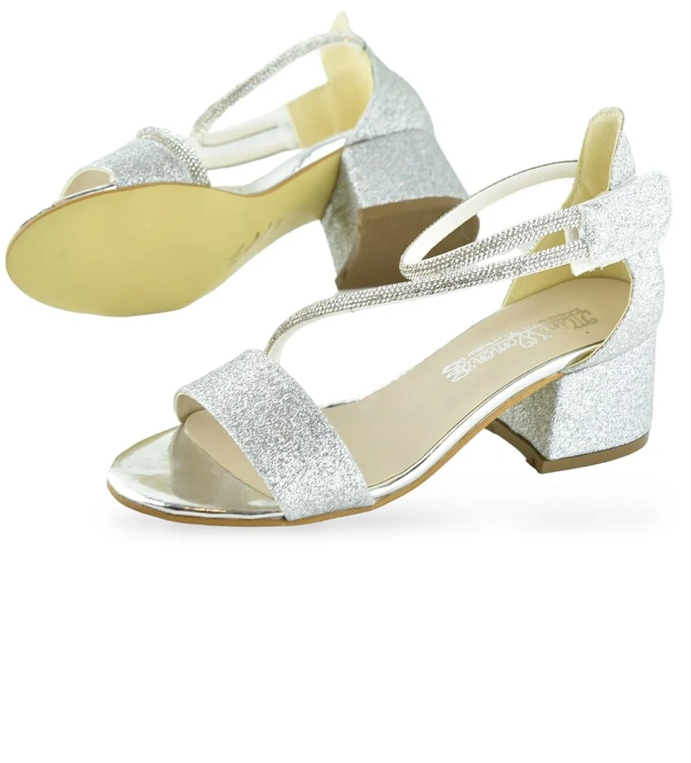 259 Abiye Kız Çocuk Topuklu Ayakkabı Düğünlük Nişan Abiye Elbise Ayakkabısı