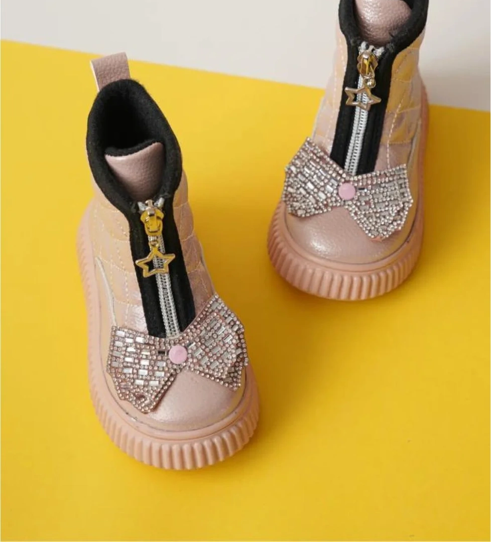 Arzen 03074 Kız Çocuk Bebe Fiyonklu Termal Bot - Görsel 1