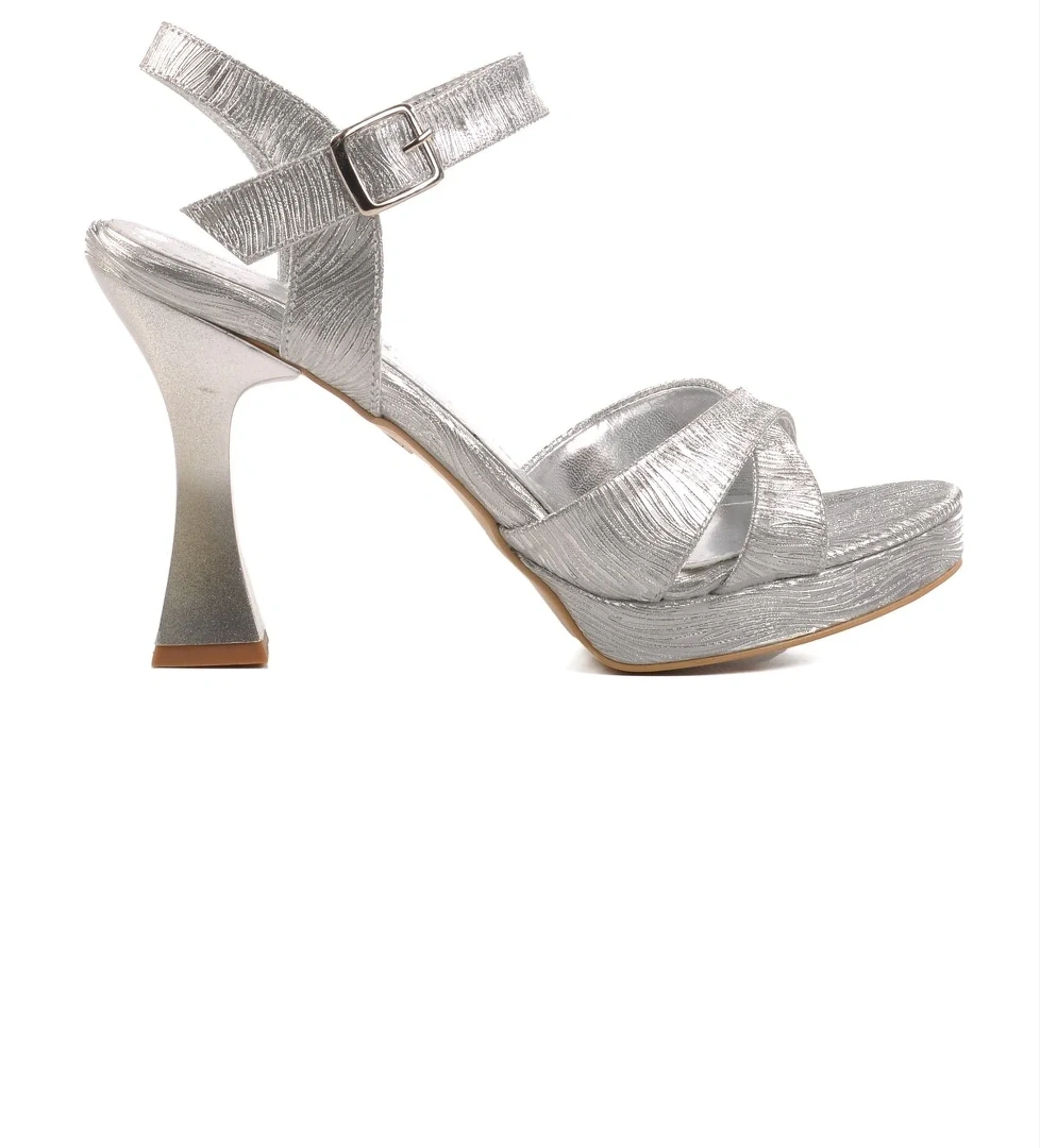 Gümüş Simli Kadın Abiye Ayakkabı 448192 Z