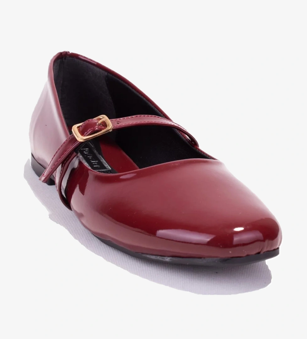 DZA07-115052 Bordo Günlük Babet Kadın Ayakkabı