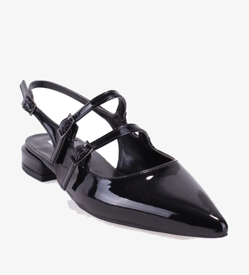 Dagoster Dza07-72561 Ten Siyah Rugan Topuklu Klasik Kadın Ayakkabı model görseli