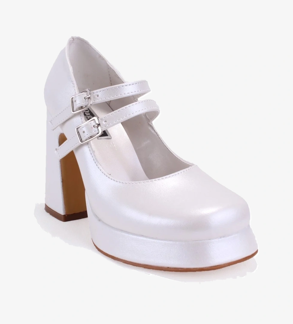 DZA07-337566 Sedef Platform Topuklu Kadın Ayakkabı - Görsel 1