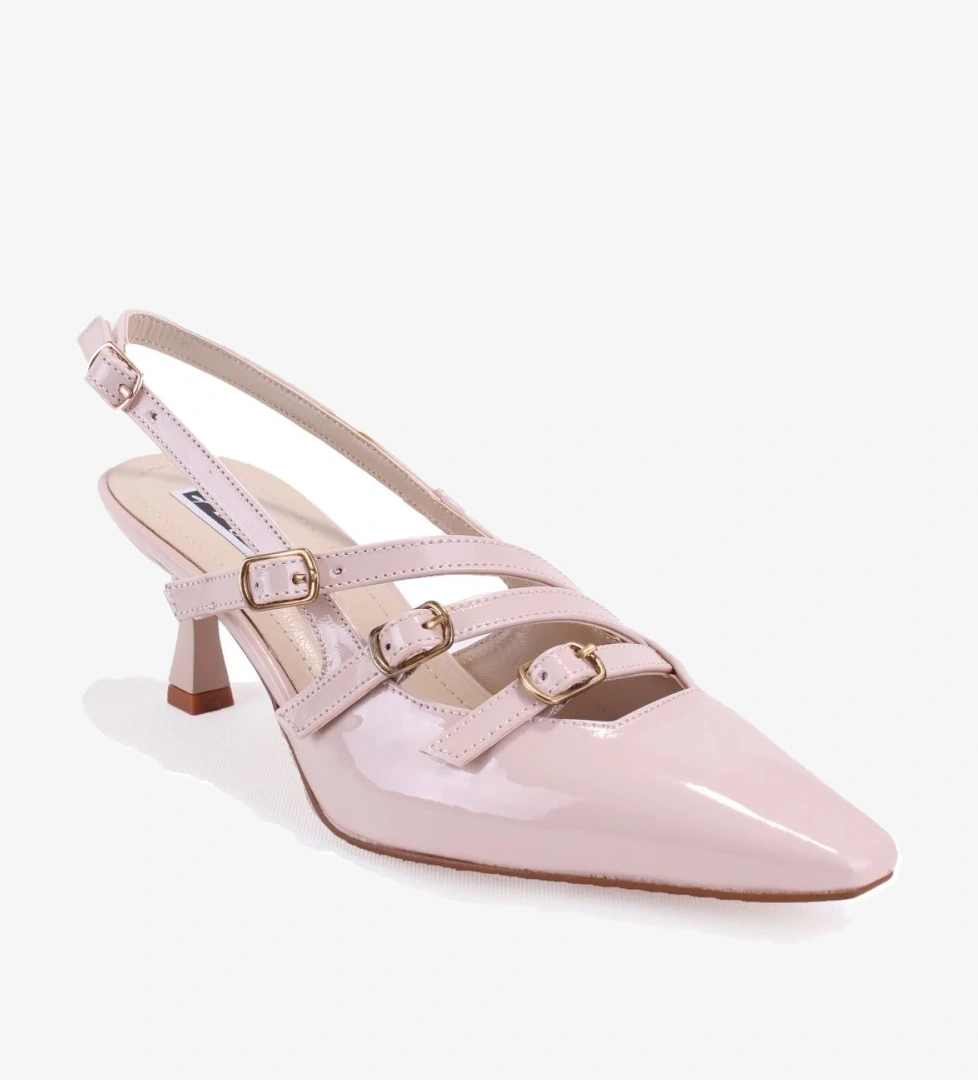 Dagoster Dza07-725491 Siyah Ten Rugan Klasik Topuklu Kadın Ayakkabı model görseli