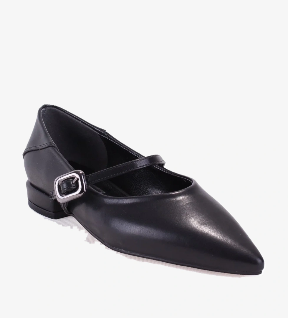 Dagoster Dza07-725315 Ten Siyah Klasik Topuklu Kadın Ayakkabı model görseli