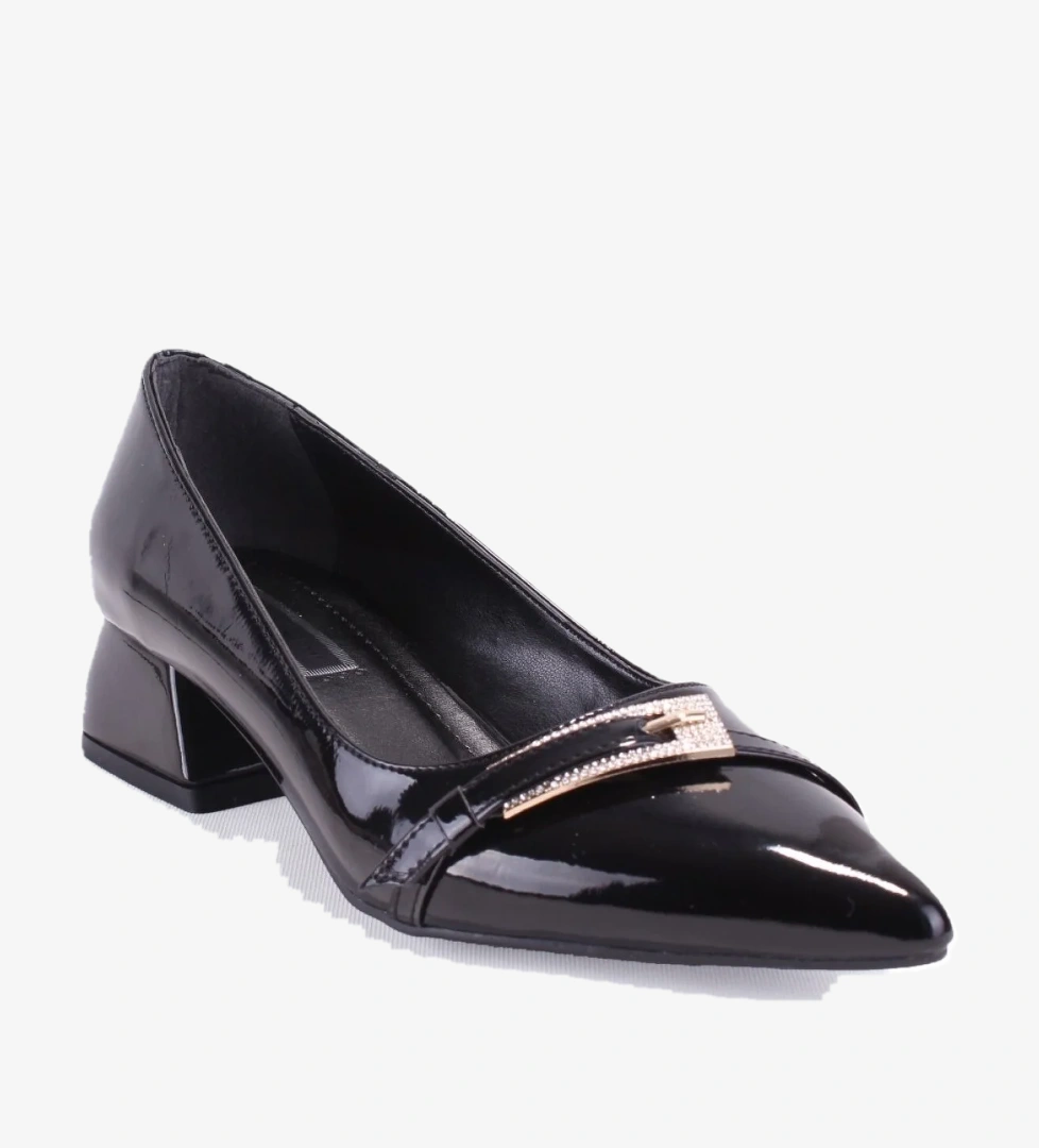 Dagoster Dza07-1274309 Siyah Bej Rugan Klasik Topuklu Kadın Ayakkabı model görseli