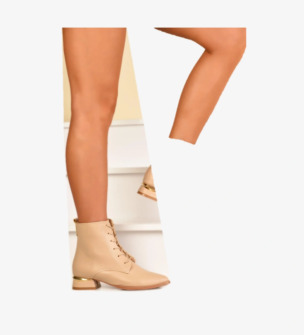 Odesa Ayakkabı Kadın Topuk Detaylı Fermuarlı Bot model görseli