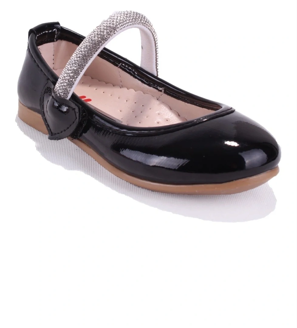 DJA76-HY10005 Siyah Rugan Ortopedik Kız Çocuk Babet Ayakkabı