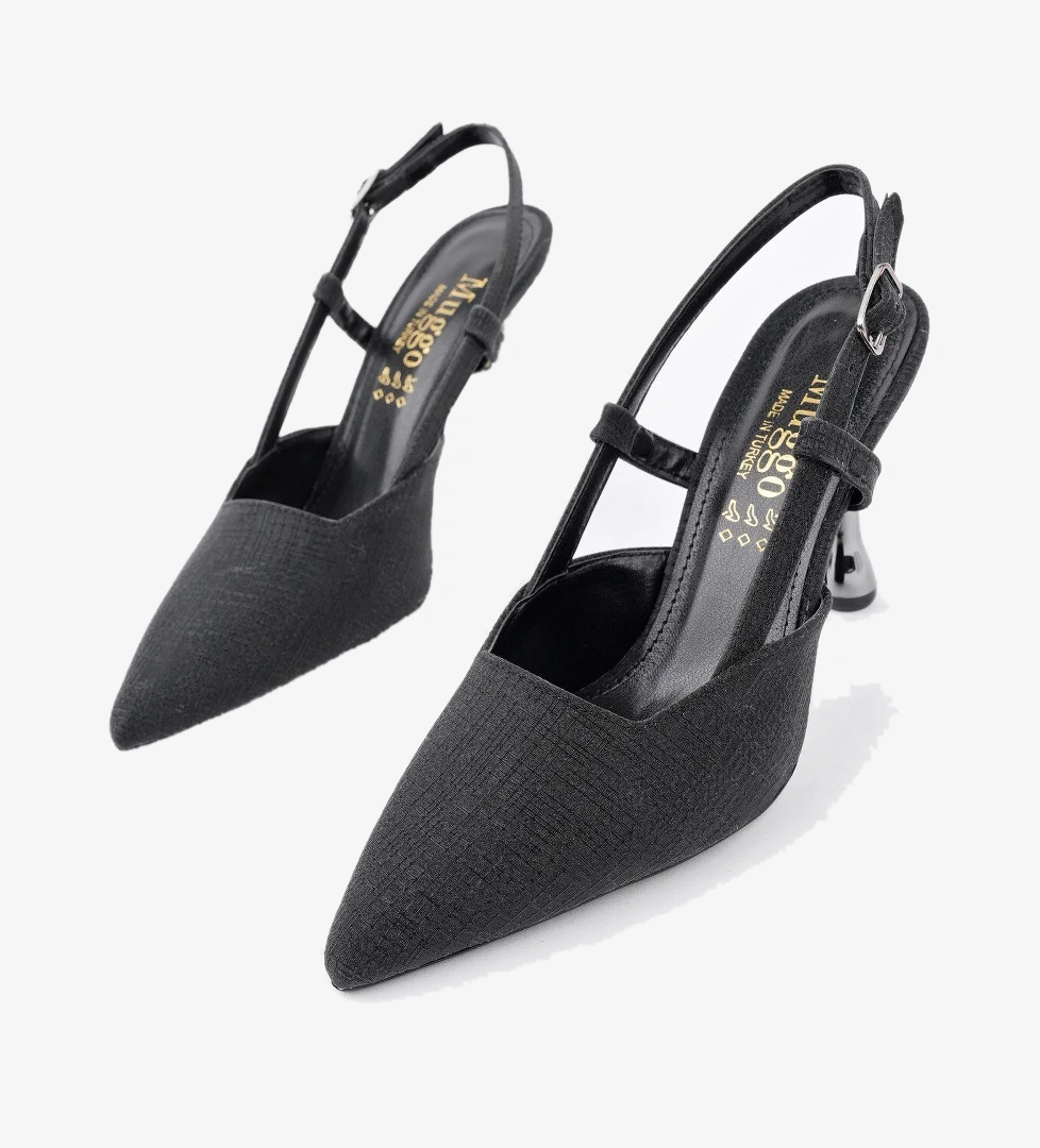 JESİ Sivri Burun Arkası Açık Günlük Klasik Kadın Topuklu Ayakkabı