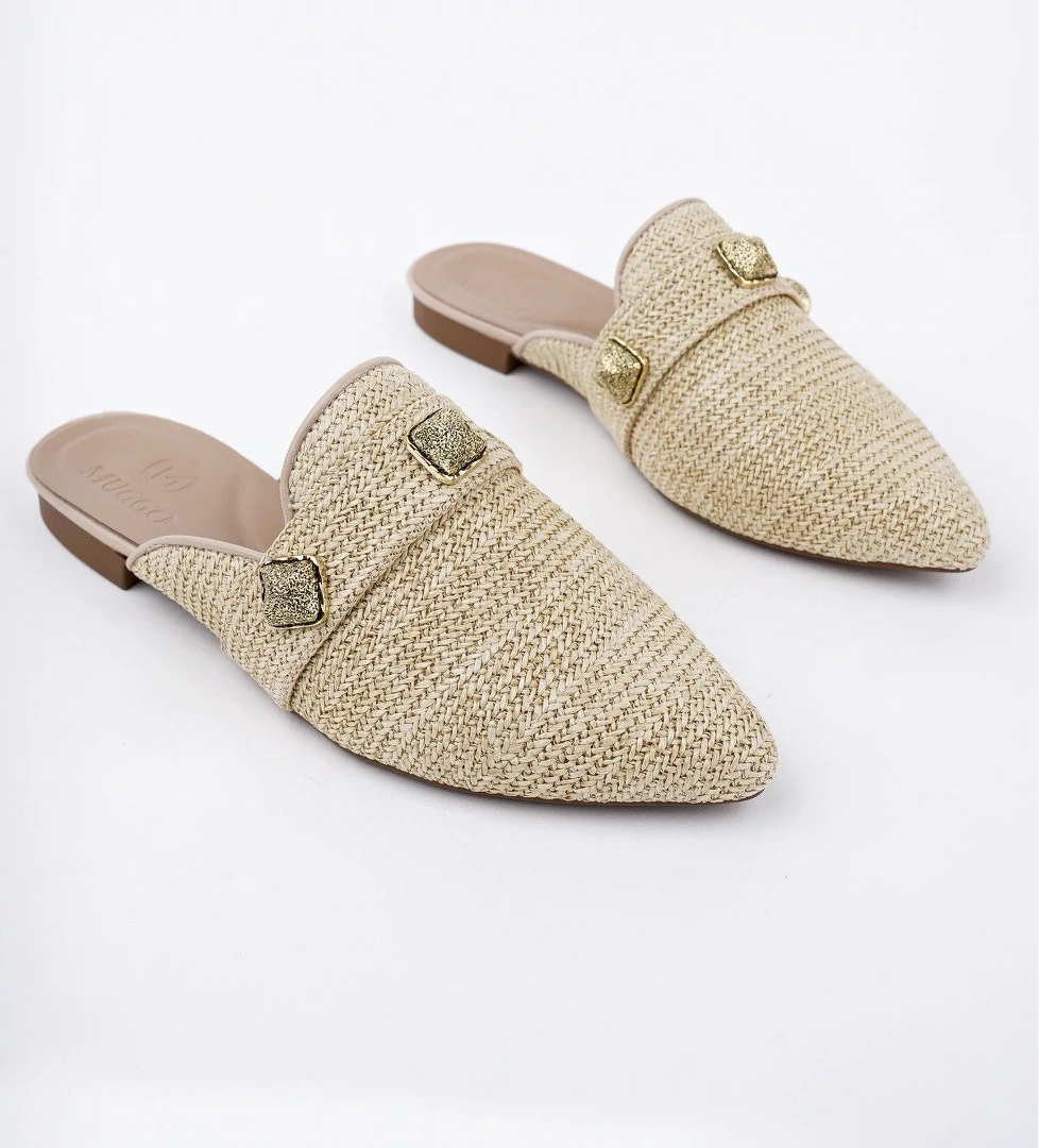 KENDAL Önü Kapalı Kadın Günlük Hasır Terlik