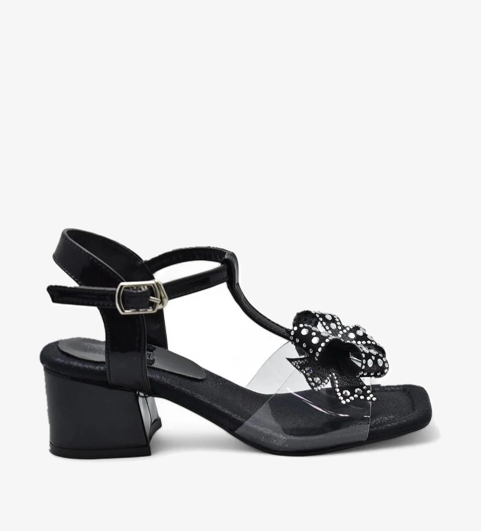 Ayakkabı Burada 353 Abiye Kız Çocuk Topuklu Ayakkabı Taşlı Açık Kız Çocuk Nişan Abiye Ayakkabısı model görseli