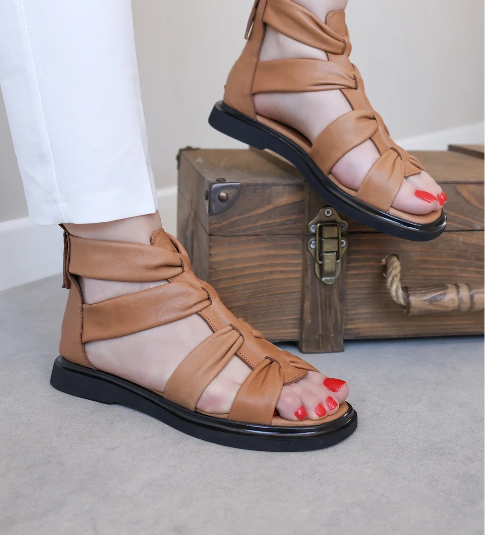 Fast Step Hakiki Deri Kadın Klasik Sandalet 124za116 model görseli