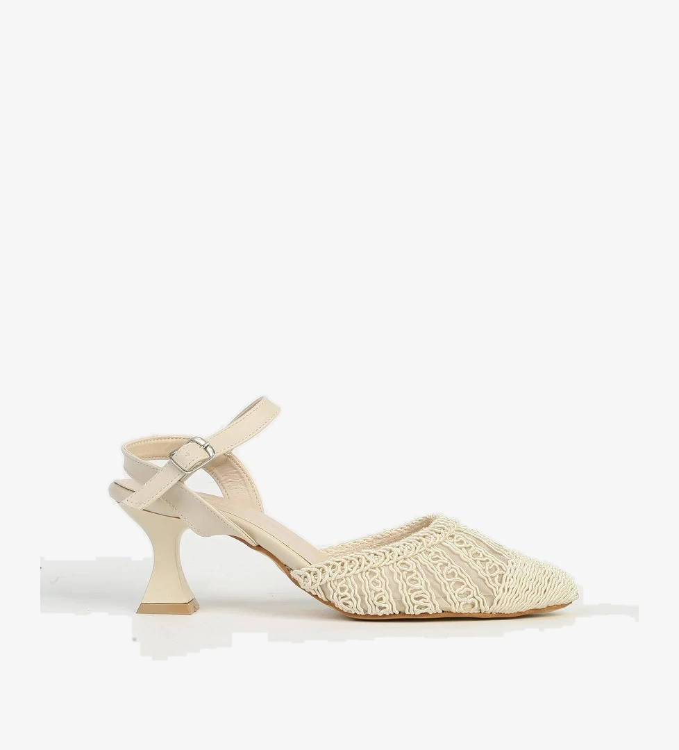 Krem Kadın Topuklu Ayakkabı PC-54660