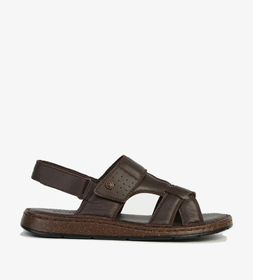 Pierre Cardin Hakiki Deri Erkek Kahve Sandalet PC-7331 model görseli