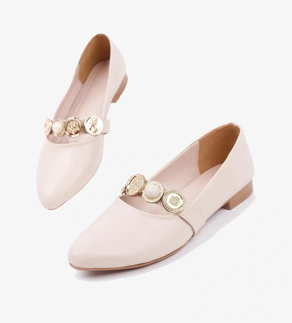 POENA Broş Detaylı Tek Bantlı Günlük Kadın Babet - Görsel 1