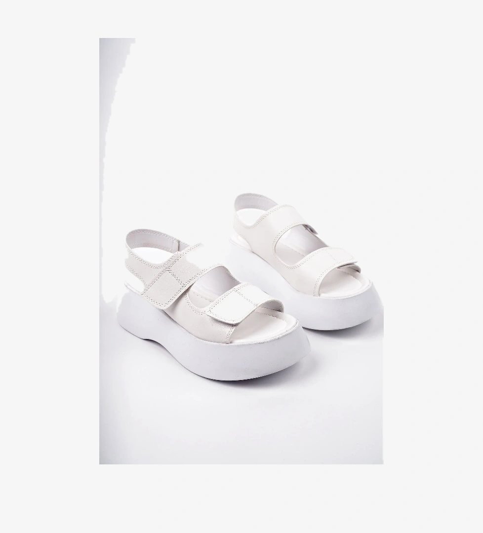 NANSHE Kalın Taban Çift Bantlı Cırtlı Günlük Kadın Sandalet