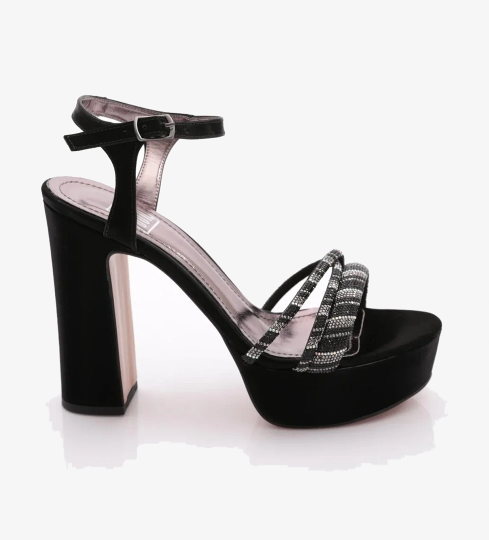 Dgn Pm08-K2040 Kadin Taş İşlemeli Topuklu Abiye Ayakkabi model görseli