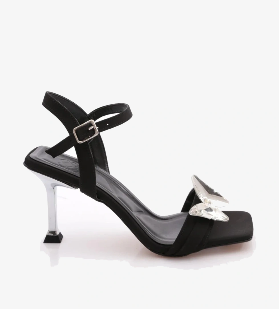 Pm161-K207 Kadin Kelebek Desenli Topuklu Ayakkabi