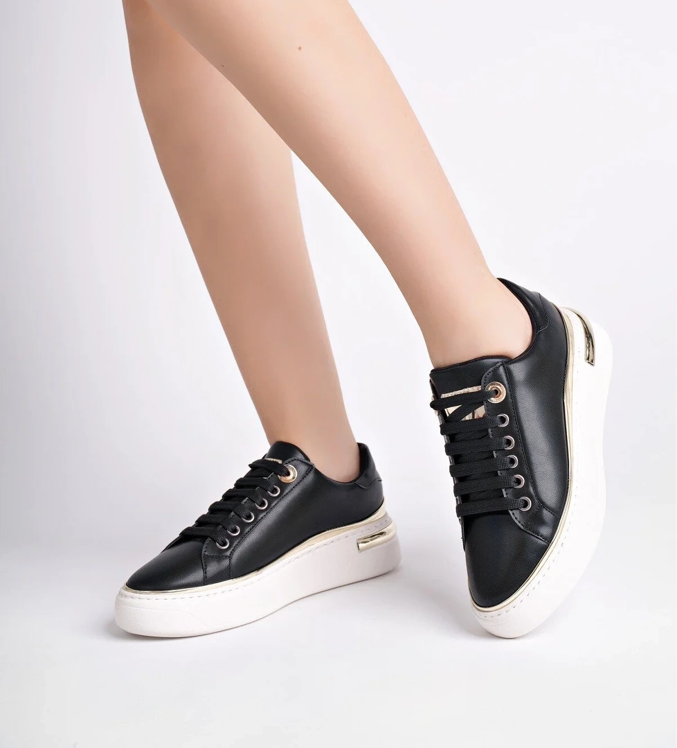 SVETLANA İnce Şerit Detaylı Bağcıklı Günlük Kadın Sneaker Spor Ayakkabı