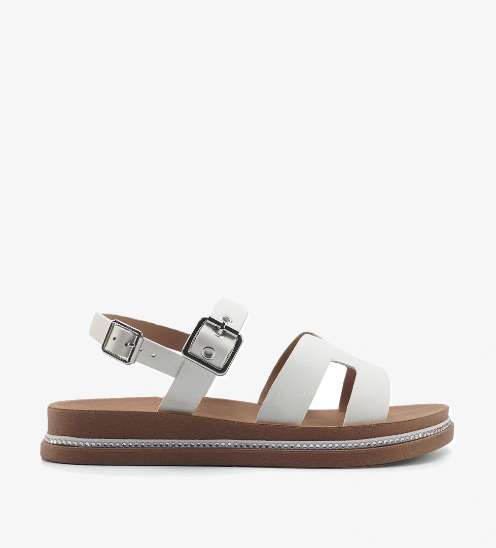 325093.Z 5FX Beyaz Kadın Düz Sandalet - Görsel 1