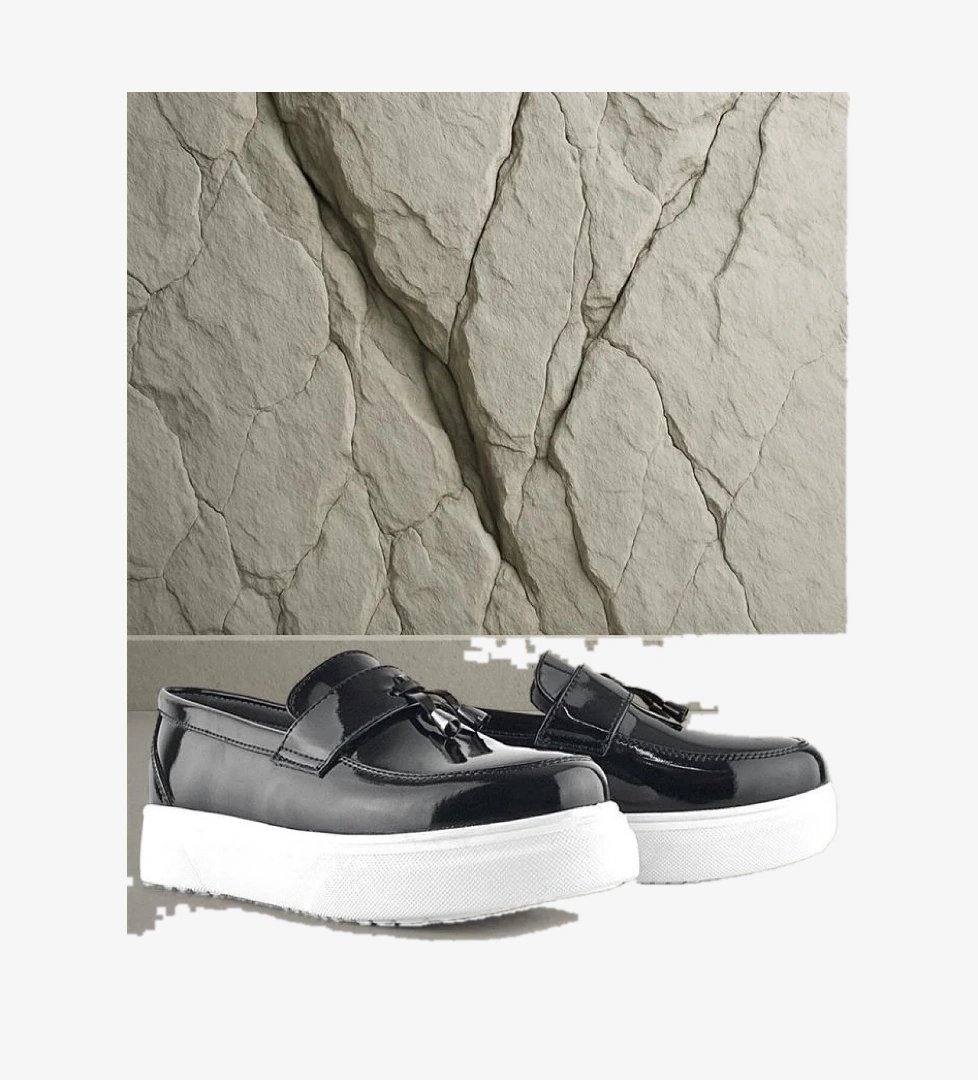 Rakerplus Siyah Rugan Beyaz Taban Loafer Klasik Çocuk Ayakkabısı model görseli