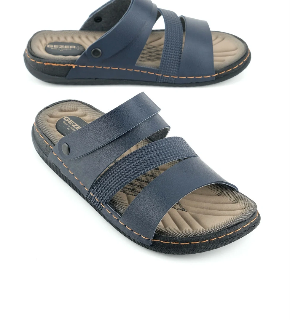 Yazlık Erkek Suni Deri Rahat Taban Sandalet Terlik - Görsel 1