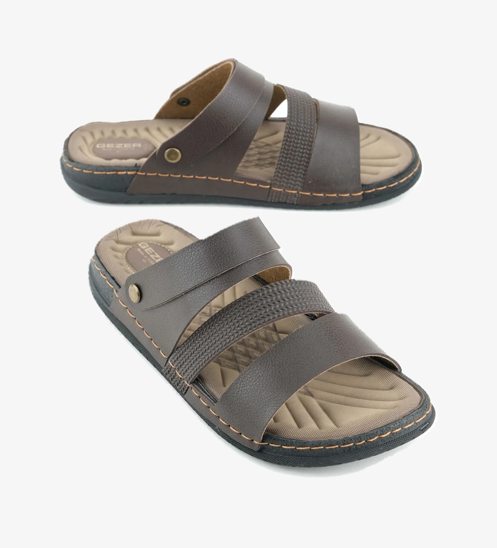 Yazlık Erkek Suni Deri Rahat Taban Sandalet Terlik - Görsel 1