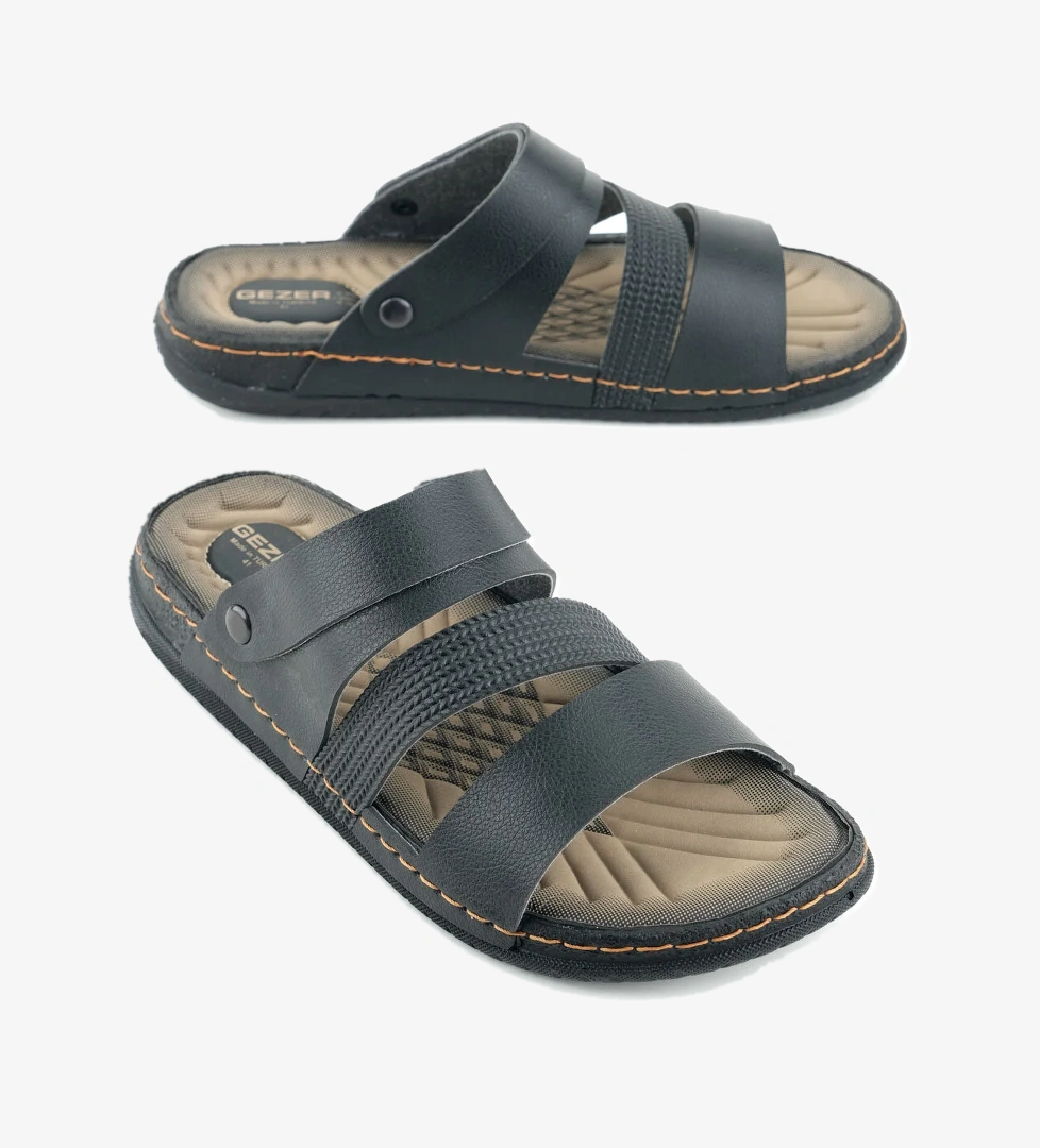 Yazlık Erkek Suni Deri Rahat Taban Sandalet Terlik - Görsel 1