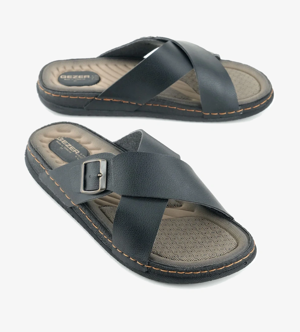 Erkek Yazlık Suni Deri Tek Toka Ayarlanabilir Rahat Taban Günlük Terlik - Görsel 1