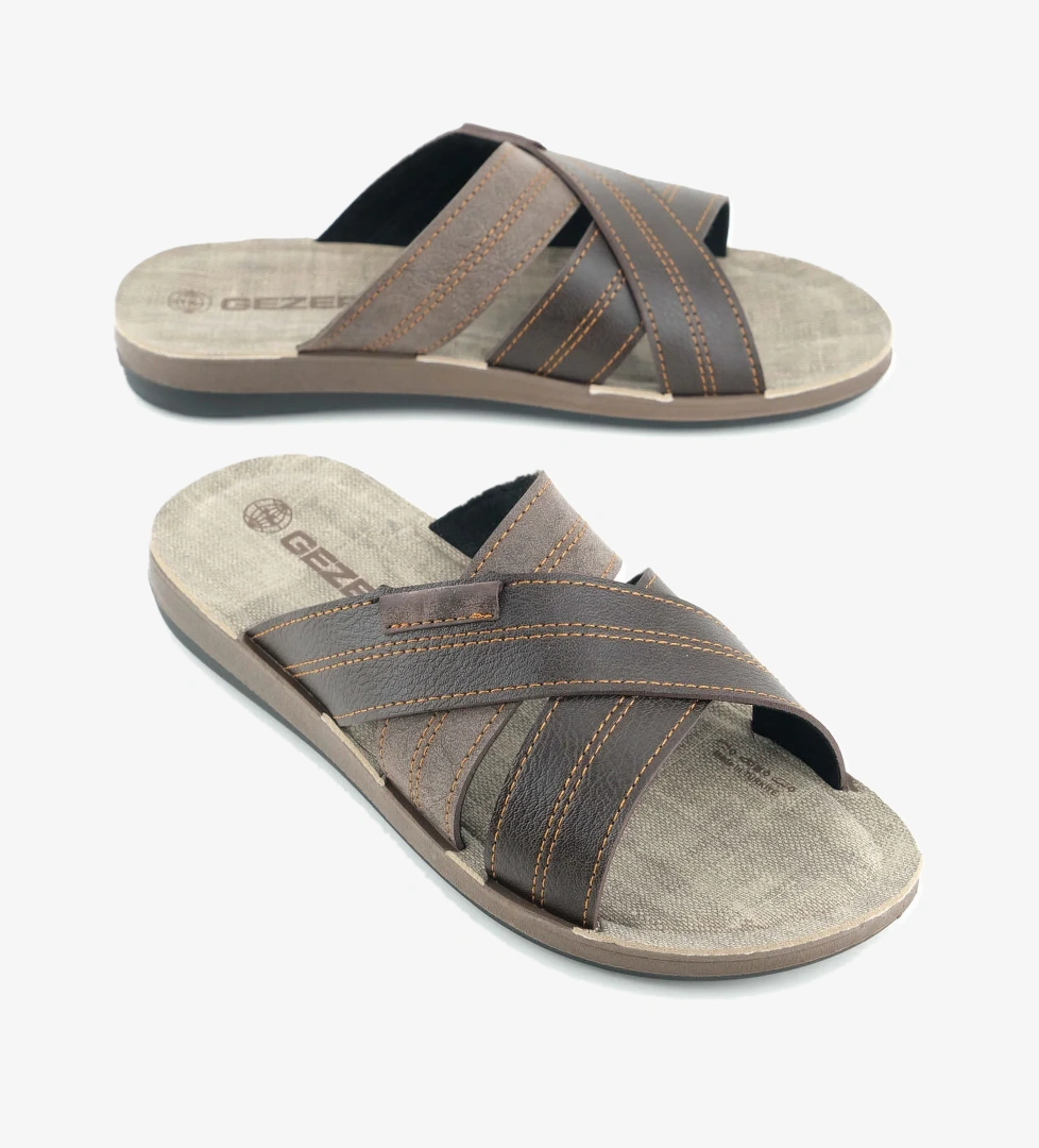 Yazlık Erkek Suni Deri Rahat Taban Günlük Terlik - Görsel 1