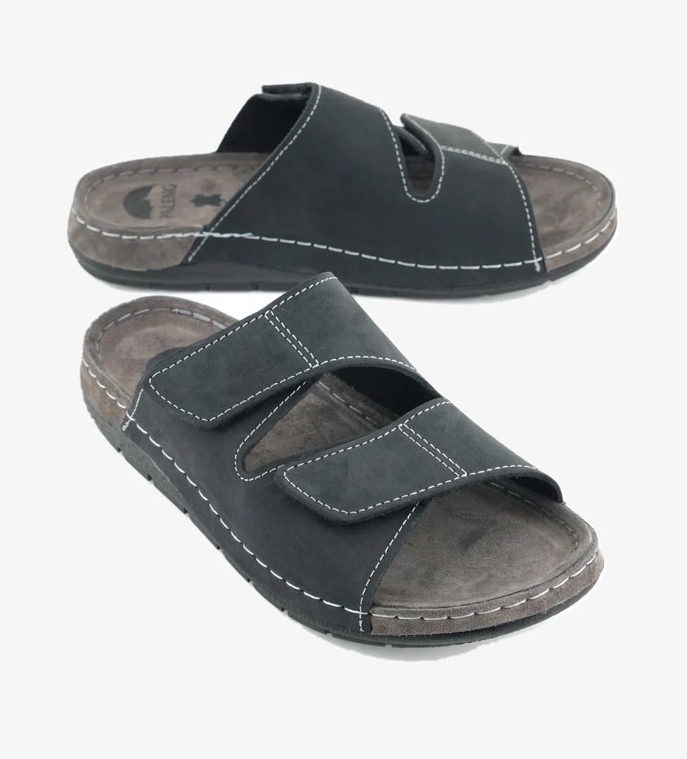 Gezer Erkek Yazlık İç Dış Hakiki Deri Günlük Terlik - Görsel 1