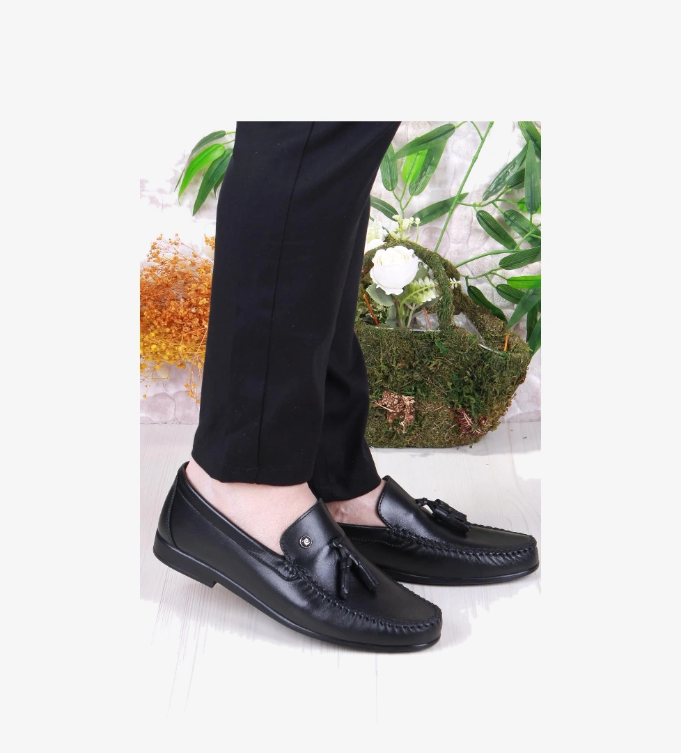 Pierre Cardin 25101 Siyah Hakiki Deri Erkek Babet Loafer Erkek Ayakkabı model görseli